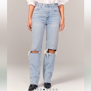 Abercrombie & Fitch Curve Love Ultra High Rise 90s Straight Jean 25R